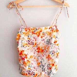 Floral Print Linen Women's Top